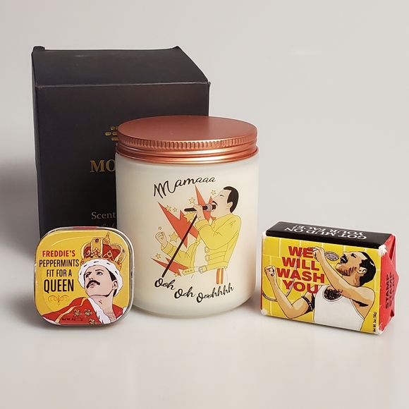 Freddie Mercury Gift Set NIB - Candle, Mints, Hand Soap - Picture 1 of 6